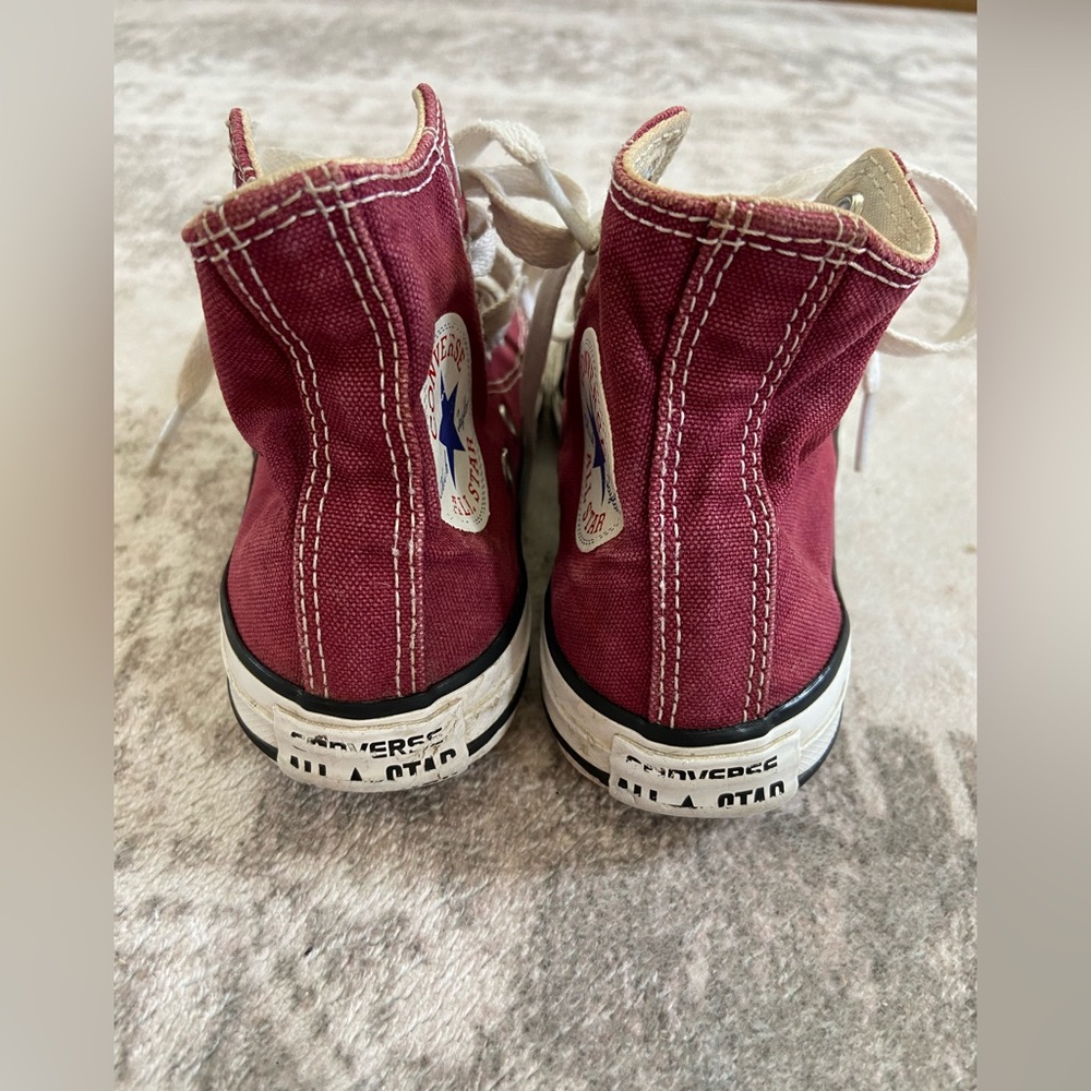 Kids Maroon Converse High-Tops Sneakers Sz 11 - Picture 7 of 10
